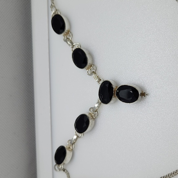 Nwot! Black onyx sterling necklace handmade - Picture 2 of 6